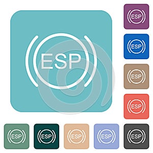 Car electronic stability program indicator rounded square flat icons