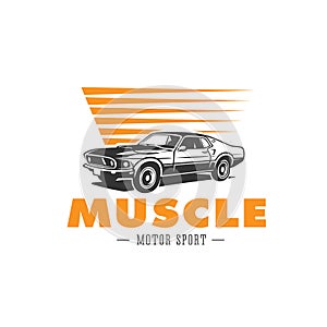 Car emblem. Muscle illustration