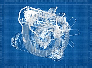 Car Engine blueprint