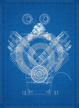 Car Engine blueprint