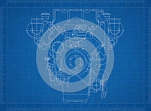 Car Engine blueprint