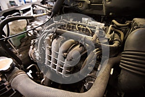 Car engine close up