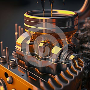 Car engine close up. Generative AI