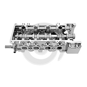 Car engine cylinder head isolated