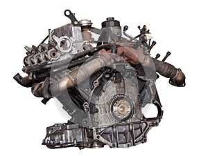 Car engine isolated on white background
