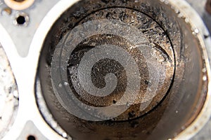 car engine piston close-up