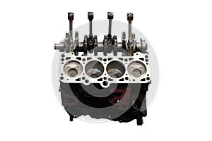 Car engine and pistons isolated