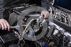 Car engine repair. Diesel engine services. photo