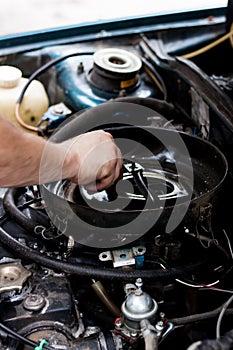 Car engine repair service photo