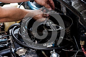 Car engine repair service photo