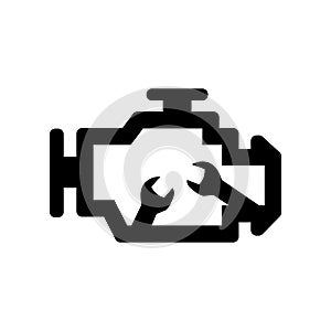 Car engine repair symbol icon in black color on a white background