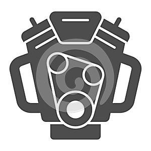 Car engine solid icon. Motor vector illustration isolated on white. Mover glyph style design, designed for web and app