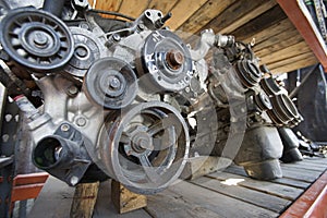 Car Engines In Junkyard