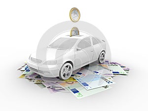 Car on euro bills