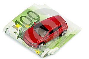 Car on euro notes