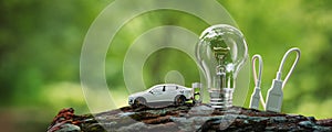 Car EV electric vehicle lamp and charging  from natural energy