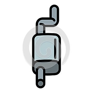 Car exhaust icon outline vector. Auto part