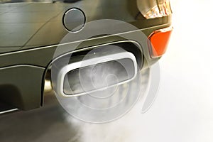 Car exhaust pipe.