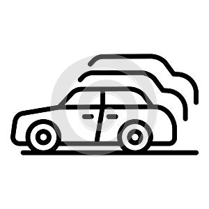 Car exhibition icon, outline style