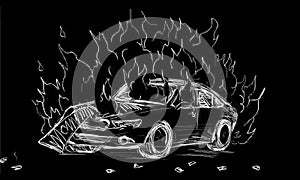 Car Exploding Big Explosion Drawing 2D Animation