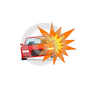 Car explosion, automobile disaster, auto fire accident, damaged crime