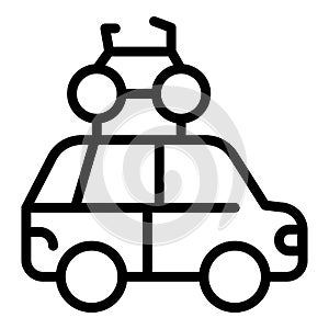 Car family roof bike icon, outline style
