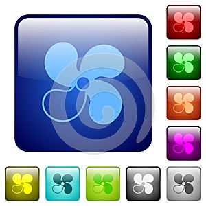 Car fan level 3 color square buttons