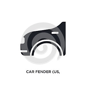 car fender (us, canadian) isolated icon. simple element illustration from car parts concept icons. car fender (us, canadian)