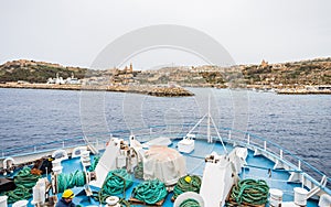 Car ferry approaches Mgarr harbour