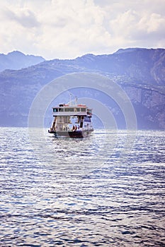 Car ferry on an Italian lake