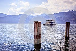 Car ferry on an Italian lake