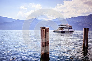 Car ferry on an Italian lake