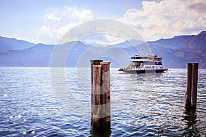 Car ferry on an Italian lake photo