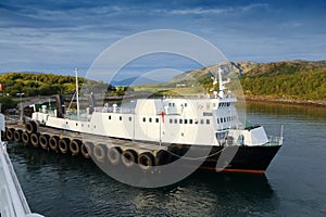 Car ferry on Kystriksveien in Norway photo