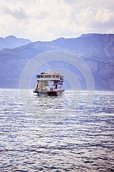 Car ferry on an Italian lake photo