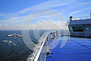 Car ferry on the sea