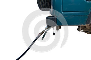 Car fill up Liquefied petroleum gas(LPG) isolate on white background