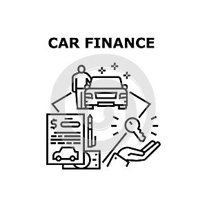 Car Finance Vector Concept Black Illustration