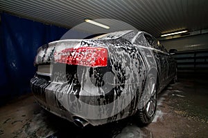 Car in fine on car-wash