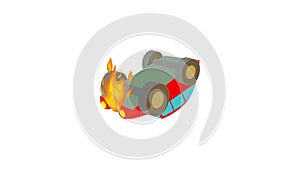Car is on fire icon animation