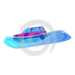 Car flood icon, cartoon style