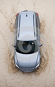 Car in floods