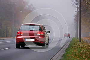 Car in foggy weather