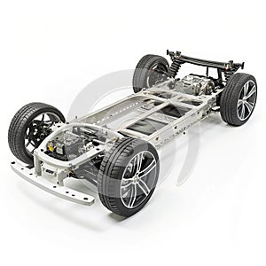 Car frame with chassis rigged photo