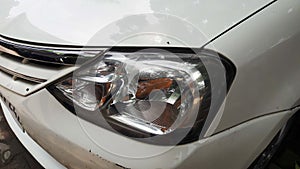 car front side light view closeup image