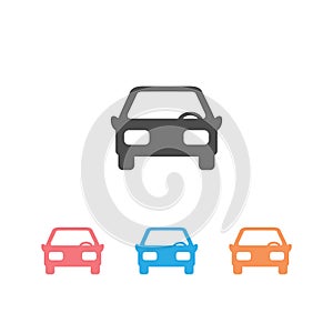 Car front simple icon set. Vector