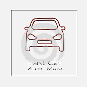 Car front vector icon eps 10. Simple isolated outline illustration