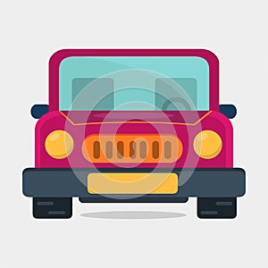 Car front view isolated vector illustration photo