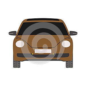 Car front view transportation style. Flat vector isolated icon