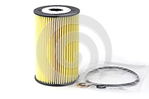 car fuel filter on white